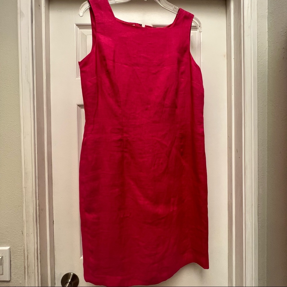 Talbots Irish linen pink sheath dress. Size 10. Sleeveless.